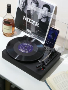 Fornuts Retro Wireless Bluetooth Turntable with HiFi Audio Portable Vinyl Record Player