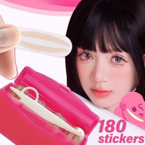 Dorisna สติกเกอร์เทปติดเปลือกตาเรืองแสงโค้งลายที่ปิดเปลือกตาที่มองไม่เห็นอุปกรณ์แต่งเทปปิดตาธรรมชาติมีกาวในตัว