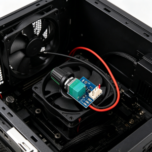 Aideepen | DC 5-12V PWM Speed Controller Fan Speed Governor 4 Wire With Switch Noise Reduction for 12V 4-Wire Chassis or CPU Fan