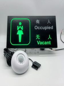 Smart Toilet Indoor Display Screen Wireless Human Body Sensor Bathroom Signage Occupancy Indicator Dual Color LED Static Display