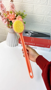 Sikat Gosok Punggung Mandi Motif Beruang Lucu Gagang Panjang Shower Puff Eksfoliasi Badan Bulu Halus