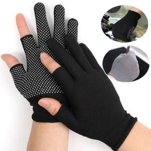 Men Open Finger Gloves Autumn Winter Lightweight Touchscreen Non-Slip Mitten White Black Outdoor Sports Driving Fishing Fashion Gift