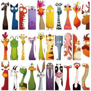 30/60PCS Cute Funny Animals Bookmarks Reading Luggage Harajuku DIY Gift Laptop Room Creative Gifts Durable Living Room Bookmarks