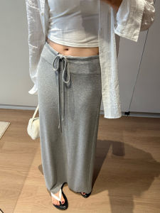 V.C.I | Light Gray Summer Lightweight Low Waist Slit Pencil Skirt