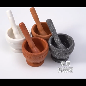 ครกพลาสติก ครกพกพา ปลอดสารเชื้อรา ทำความสะอาดง่าย ลายหิน/ลายไม้ ใช้งานง่าย ใช้งานตำพริก ตำกระเที่ยมได้จริง