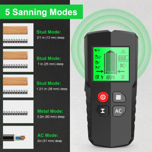 Handheld 5 in 1 Wall Metal Detector Backlit Screw Detector Wood Stud Scanner Pipe Cable Wires Wall Scanner for Home Decoration