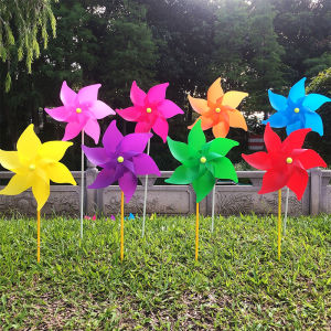 Xibao Pure Color Six-Petal Windmill Toy for Kindergarten And Park Decoration 21/30/40 Sizes Single Model Outdoor Traditional Toy