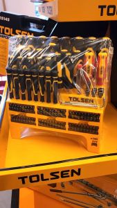 Tolsen 100PCS Magnetic Screwdriver Set w/ Precision Screw Bit VDE & Stand (Grip Pro Series) 20185