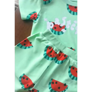 【พร้อมส่ง】「สินค้าลิขสิทธิ์แท้」 IRIS KIDS IKS2679 watermelon green t-shirt&short ผ้าไม่ยับ ระบายอากาศ แฟชั่นเกาหลี เสื้อเด็กน่ารัก