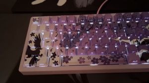 คีย์แคปอะนิเมะ ลายการ์ตูนน่ารัก ตัวหนังสืออยู่ด้านล่าง คีย์แคป 129 ปุ่ม