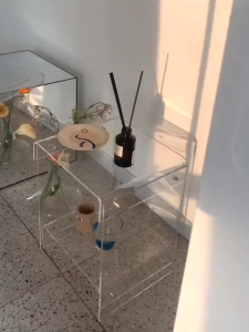 Transparent Minimalis Acrylic Table Simple Transparent Bedside Table Coffee Table Tea table Fashion New Products