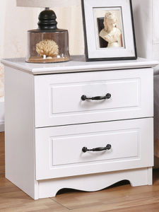 White Simple Baked Paint Bedside Table Modern European Style Bedroom Multi-functional Assembly Storage Cabinet Adult Density Board Fiber Board
