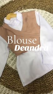 Atasan Wanita Korean Style Davina Top Deandra/ Blouse Kancing Wanita 2in1 Kemeja dan Rompi