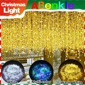 200LED Solar Icicle Light Fairy String Lights Eaves Decor with 16Drops for Outdoor Curtain Wedding Party Hallowee Stair Decor Christmas mall decoration