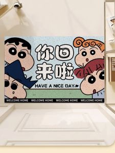 Cartoon Crayon Shinchan Door Mat PVC Entrance Hallway Rug Washable Modern Simple Style Home Floor Mat Customizable Size