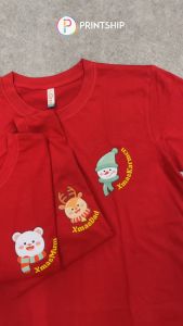 [Adult/Kid] Christmas Xmas Cute Cartoon Santa Deer Elf Bear Snowman T-shirts Custom Name 圣诞可爱头像T恤