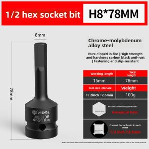 SMS | Heavy-Duty Electric Wrench with Hex Socket Extension 1/2 Drive 8-34mm