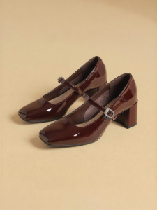 Josiny | French Style Red Mary Jane Shoe