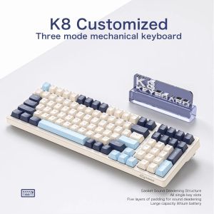 K8 Wireless Mechanical Keyboard Tri-mode Connection100 KeyFull Key Hot Swaplighting EffectsGasket Muffler Structure Laptops
