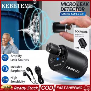 KEBETEME Mini Water Leak Detector Sound Detector With High Sensitive Headphone Cable For Pipe Leak Home Rechargeable Underground Pipe Leak Monitor for Indoor and Outdoor
