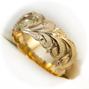 Huitan Leaf and Flower Pattern New Rings for Women Metal Gold Color Unique Wedding Band Accessories Gift Chic Female Jewelry