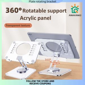 IPad Tablet Stand: 360 Rotating & Adjustable Aluminum Alloy Desktop Phone Tablet Stand