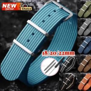 Polished Matte Buckle Nylon for Military Watch Band 18mm 20mm 22mm Universal Replacement Watchband for Omega Women Men Bracelets