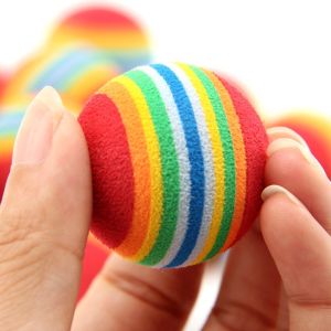 Pet Puppy Cat Toy Ball Rainbow Chewing Interactive Ball Teething Toy