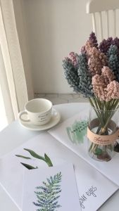 Bunga Palsu Plastik 6Pcs/lot Artificial Flowers Wheat Grain Lavender Bouquet