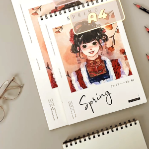 Sketchbook A4 Aesthetic Buku Sketsa Gambar Vertikal Spiral