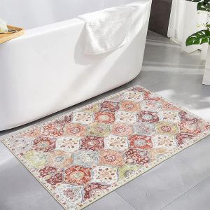 Thảm Phong Cách Ba Tư VIKAMA - Dễ Dàng Làm Sạch Chống Thấm Nước Thảm Phòng Tắm Nhà Bếp Lối Vào Thảm Trang Trí Nhà Cửa Bằng Polyester Mềm Mại