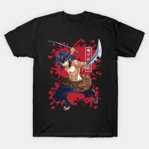 Bandai | Demon Slayer Kimetsu no Yaiba Mens T-shirt Inosuke Hashibira Summer Anime Tee Spring Autumn Boy Short-sleeved Parent-child Wear