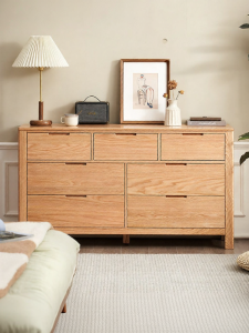 YUANSHI YUANSU | Solid Wood Seven-drawer Storage Cabinet