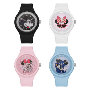 Disney | Cute Mickey Mouse Children Watch Girls Disney Cartoon Minnie Mouse Silicone Kids Watch Anime Peripherals Birthday Gifts Boys Toy