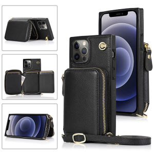 Card Case For iphone 14 Pro Max 16 pro max With Diagonal Strap lanyard Iphone 15 pro max Coin Purse Shell iphone 13 pro max Wallet Bag Case Cases iPhone X XR XS 14 15 16 Plus 13 Mini Cover iPhone 11 12 ProMax Cards Slot Casing With Rope Sling