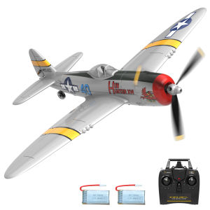 VOLANTEXRC RC Airplane 2.4GHz 4CH P-47 Thunderbolt WWII One Key Aerobatic Remote Control Plane for Beginners 761-16 RTF/PNP