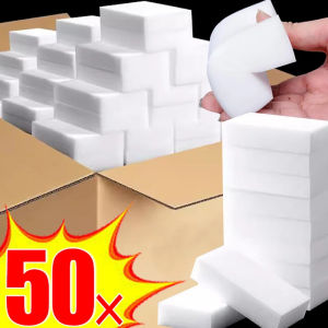 50PCS Melamine Sponge Eraser Dish Washing White Nano Sponges Kitchen Bathroom Office Cleaning Sponge Pads Stain Remover Tools