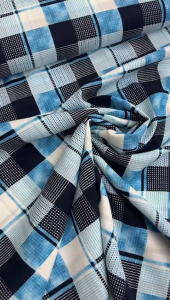 Kain Japan Silky Luxe Checkered Printed Soft Flowy Bidang 60" Open Meter (0.5m) LEILIN TEXTILES [Kain Pasang]