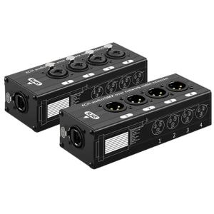 All-in-One 4 Channel Audio & DMX Extender Over Cat5e Cat6 XLR to RJ45 for Stage Live Show & Studio