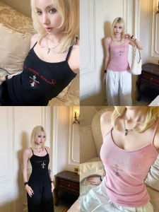 American Style Sweet And Spicy Butterfly Knot Backless Slim Fit Sleeveless Top Crossbody Strap Vest F Curve Thinming Top