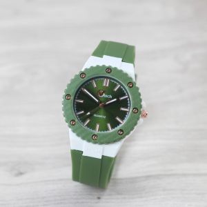 Jam tangan GV TECH 001 bulat tali rubber / karet analog original wanita