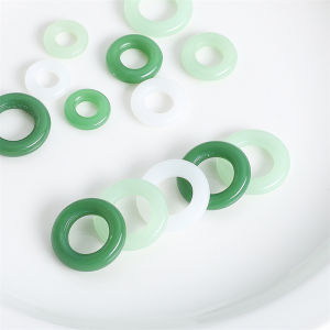 5Pcs Colorful Crystal Glass Hollow Round Ring Beads Charm for Earring Necklace Bracelet DIY Jewelry Making Accessories