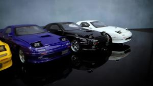 Chiyuan 1:32 Mazda RX7 JDM Head Text Sports Car Simulation Car Model Childrens Toy Car