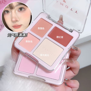 4-Colors Blush Palette-Pink Peach Blush Powder Cream Palette Highlighter MatteHighlighter Blusher Palette Makeup Cheek Tint