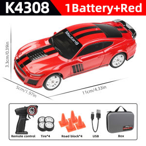 WLtoys K4308 1:43 2.4G RC Drift Racing Car With LED Lights 4WD Gyroscope High Speed RTR Remote Control Car Toy For Kid Gift