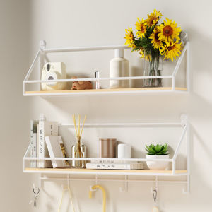 No-Drill Wall-Mounted Bathroom Shelf Washroom Storage Rack Iron Material for Toiletries And Miscellaneous Items Universal Use