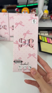 6pcs/set ST Quick Drying Gel Pens Kawaii Pink Bowknot 0.5mm Black Ink Neutral Pens Smooth Writing Ro
