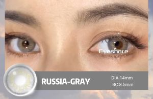 【MUMUVI】RUSSIA GRAY BROWN Colored Soft Contact Lenses Lens Makeup 14.0MM Contact Lens (0.00)