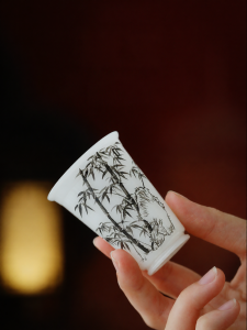 JIXIANSHENG | High-end Jade Hand-painted Bamboo Pattern Tea Cup