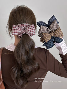 ริบบิ้นผูกผมลายผีเสื้อสไตล์อังกฤษ ริบบิ้นผูกผมผู้หญิง ริบบิ้นผูกผมแบบอเนกประสงค์ ริบบิ้นผูกผมแบบไฮเอนด์ ริบบิ้นผูกผมแบบหางม้าต่ำ ริบบิ้นผูกผมสำหรับตกแต่งผม